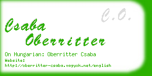 csaba oberritter business card